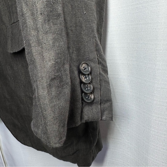 Banana Republic 100% Linen Blazer Men's 44R Gray Jacket Modern Slim Fit Preppy - Picture 5 of 15